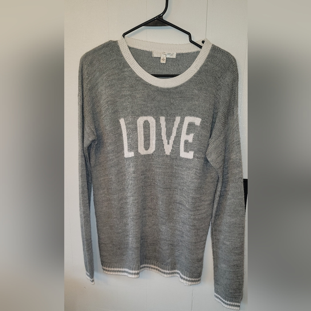 Sweater, Love Graphic, Size Small.